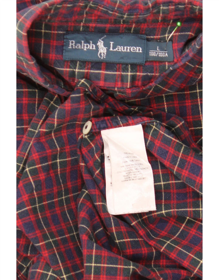 Мужская рубашка Polo Ralph Lauren в крупную красную клетку из хлопка
