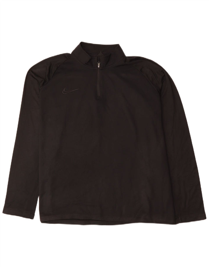 Мужской пуловер с воротником на молнии Nike Dri Fit 2XL, черный полиэстер