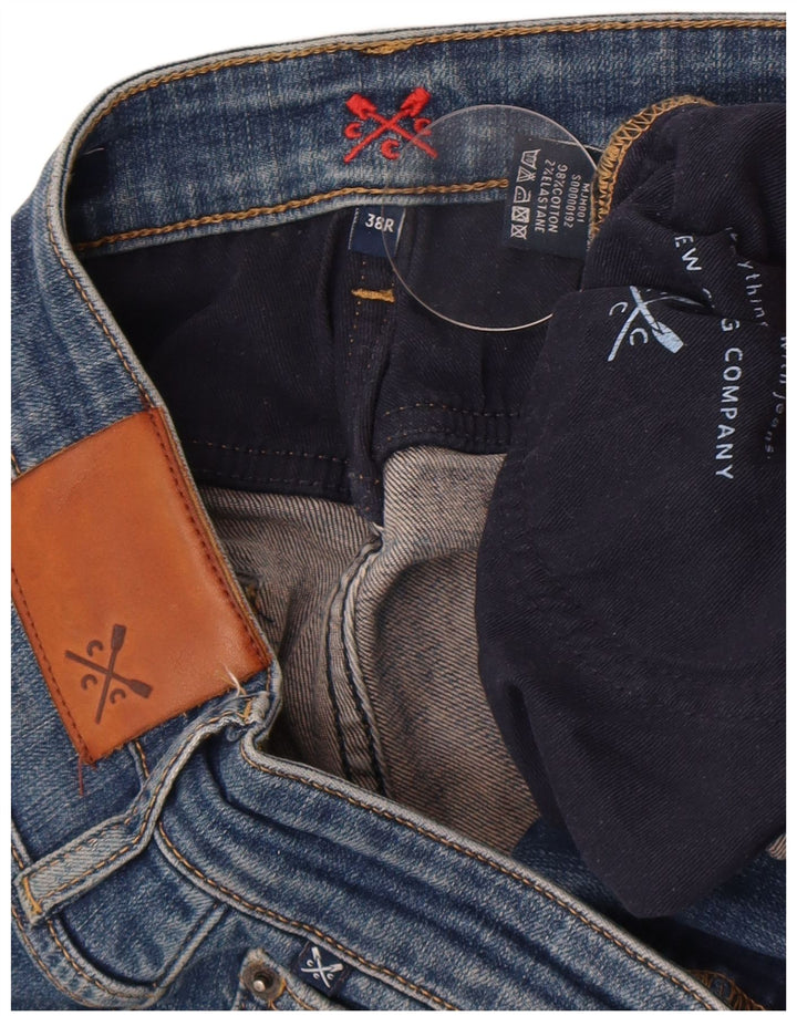 Мужские обычные прямые джинсы Crew Clothing W38 L27, синий хлопок