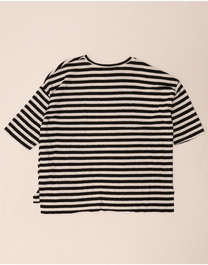 Женская футболка оверсайз Zara Top UK 14, средний черный в полоску