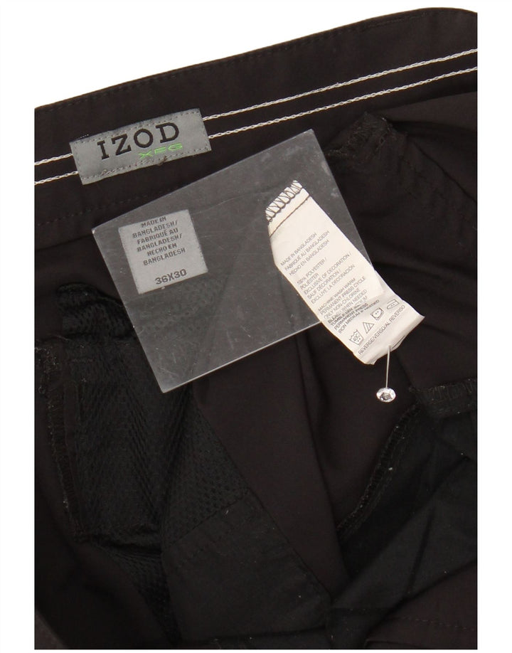 IZOD Мужские прямые брюки-чиносы W36 L30, черные полиэстер