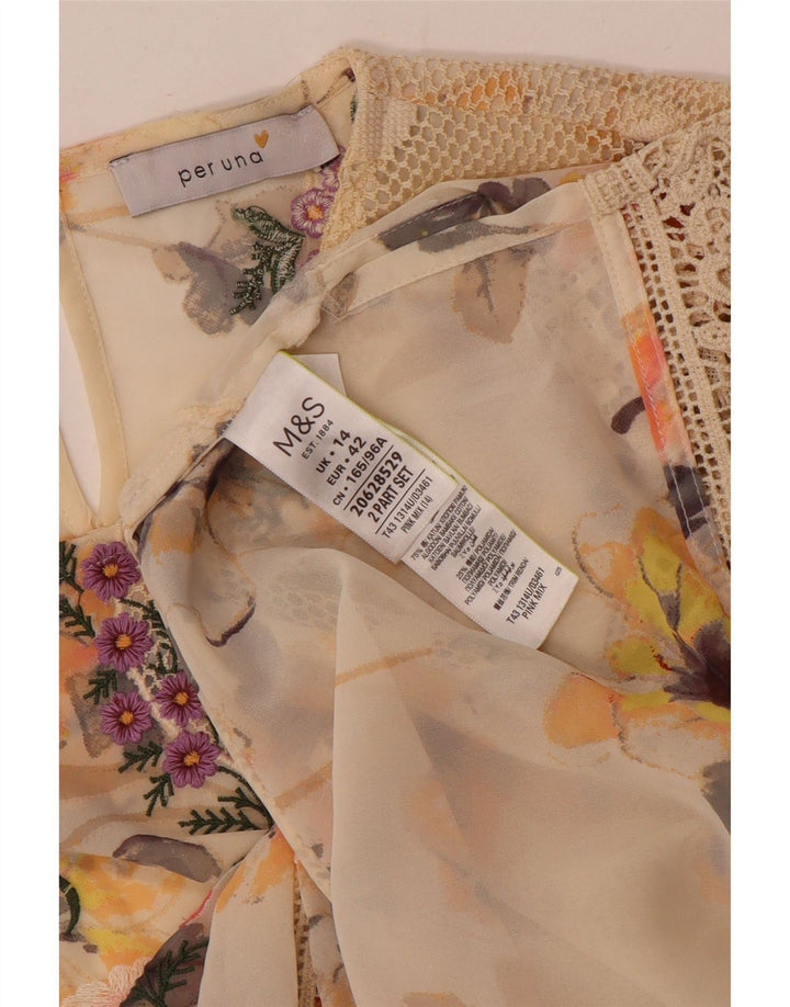 Женская блузка с рукавами 3/4 Marks & Spencer Per Una, Великобритания 14, большой белый цвет