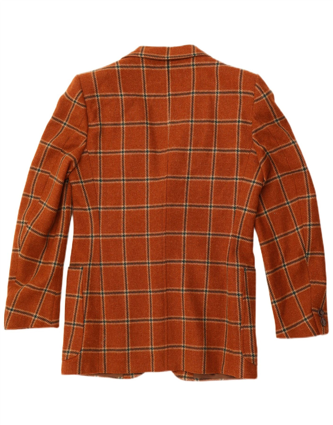 Мужской пиджак VINTAGE на 2 пуговицах IT 50, большая коричневая клетка в клетку