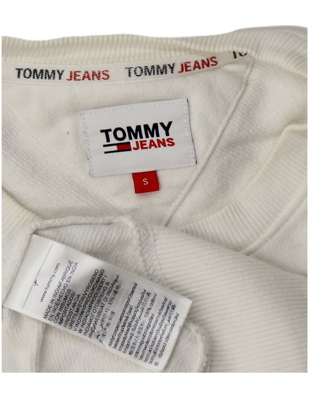 Мужской свитшот с рисунком Tommy Hilfiger, маленький белый хлопковый джемпер