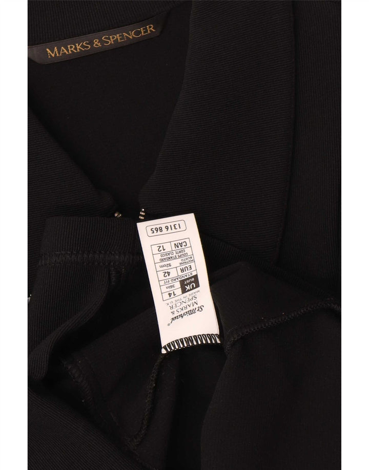 Женский пиджак Marks & Spencer с молнией во всю длину, Великобритания 14, средний черный нейлон