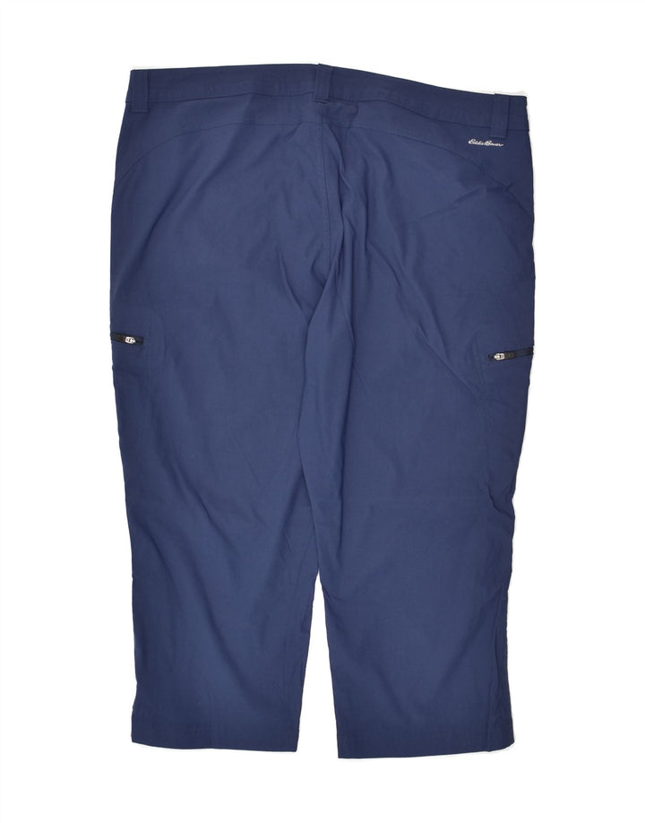 EDDIE BAUER Womens Capri Cargo Trousers US 16 2XL W38 L21  Navy Blue Nylon | Vintage Eddie Bauer | Thrift | Second-Hand Eddie Bauer | Used Clothing | Messina Hembry 