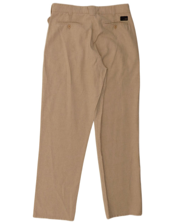 Мужские зауженные костюмные брюки Cotton Republic W33 L32, бежевый лен