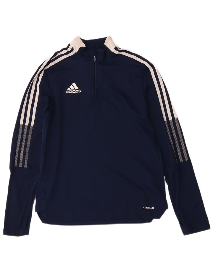 Спортивный пуловер Adidas Aeroready для мальчиков 13–14 лет, темно-синий
