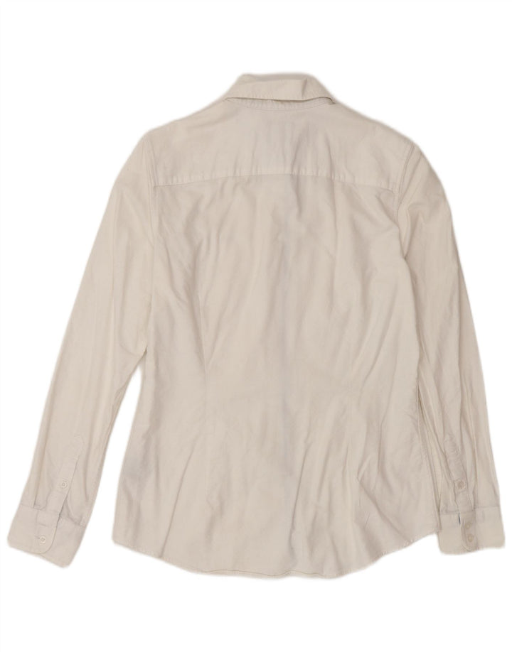 ЭКИПАЖНАЯ ОДЕЖДА Женская рубашка классического кроя UK 8 маленькая белая хлопковая