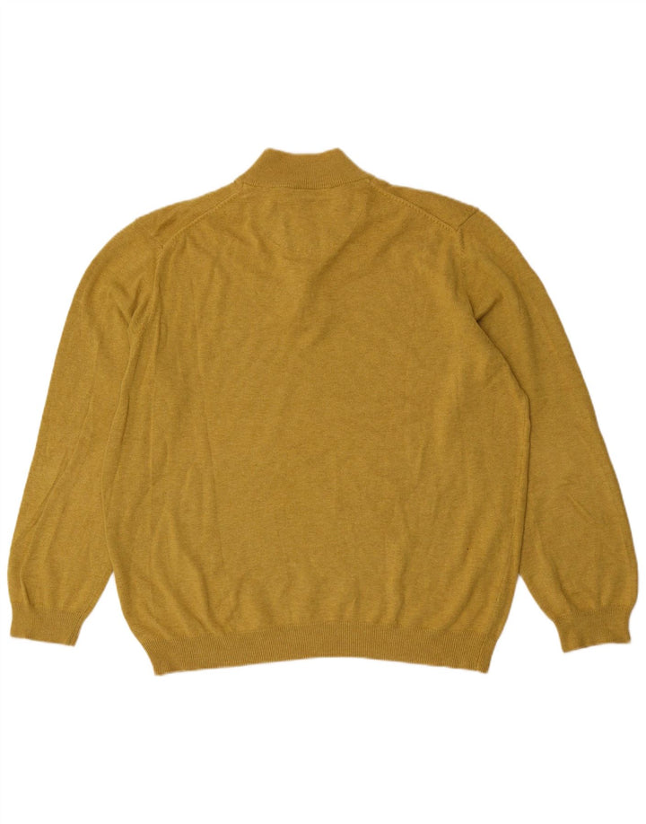 Мужской свитер Massimo Dutti с воротником на молнии 2XL, желтый хлопок