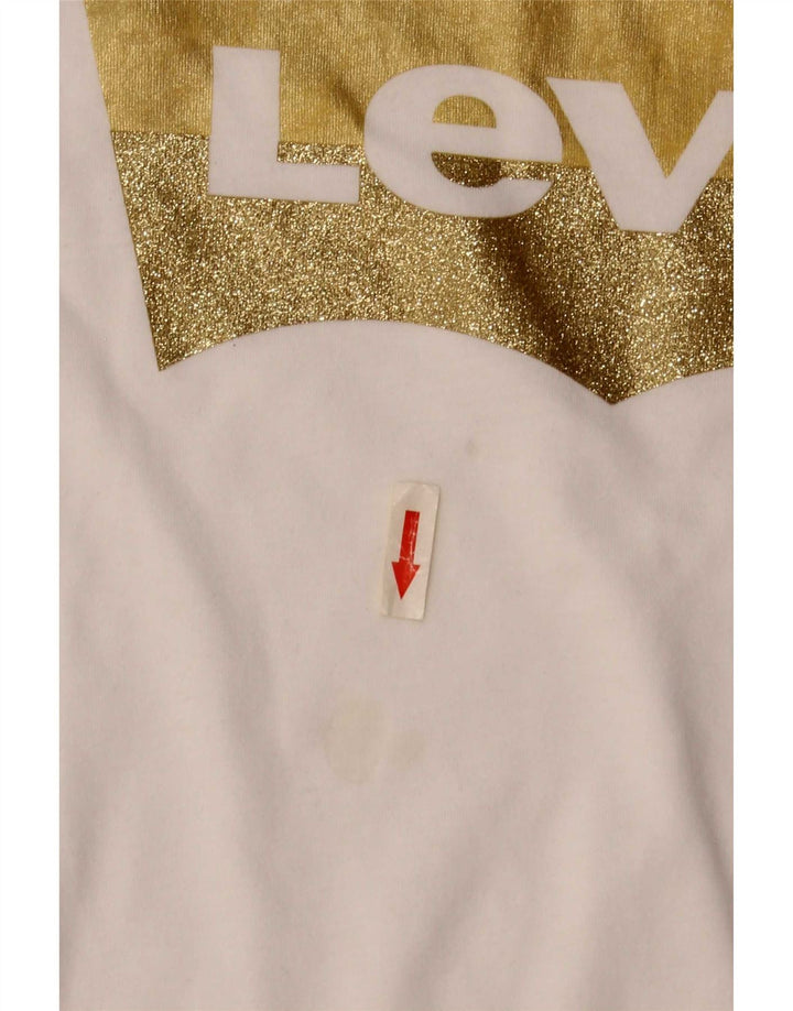 Женская футболка с рисунком Levi's Top UK 10, маленькая белая