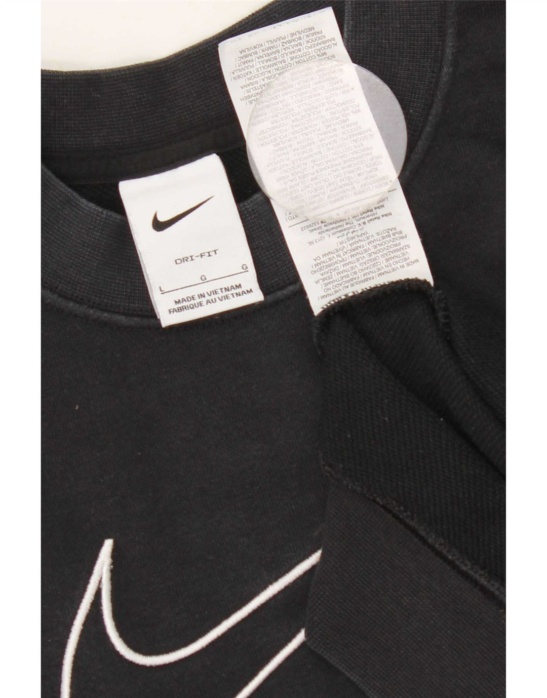 Мужской свитер с рисунком Nike Dri Fit, большой черный хлопковый джемпер