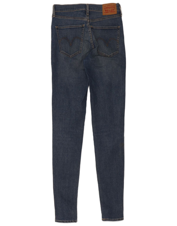Женские потертые суперскинни Levi's Mile High W26 L32, синие хлопковые