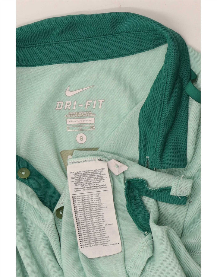 Мужская рубашка-поло Nike Dri Fit, маленький зеленый цвет, полиэстер