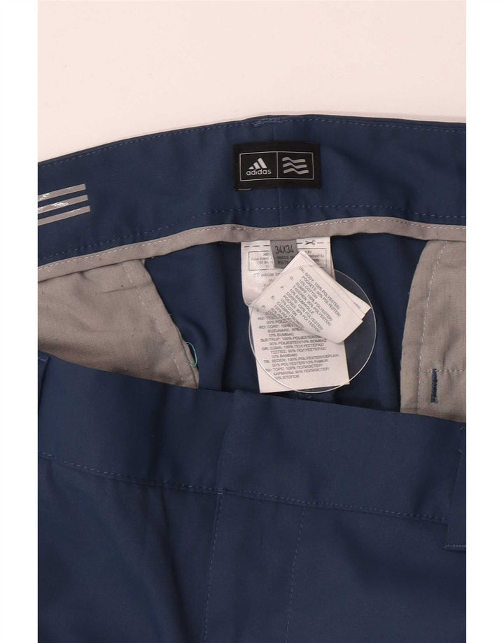 Мужские прямые брюки чинос Adidas W34 L34 синие из полиэстера