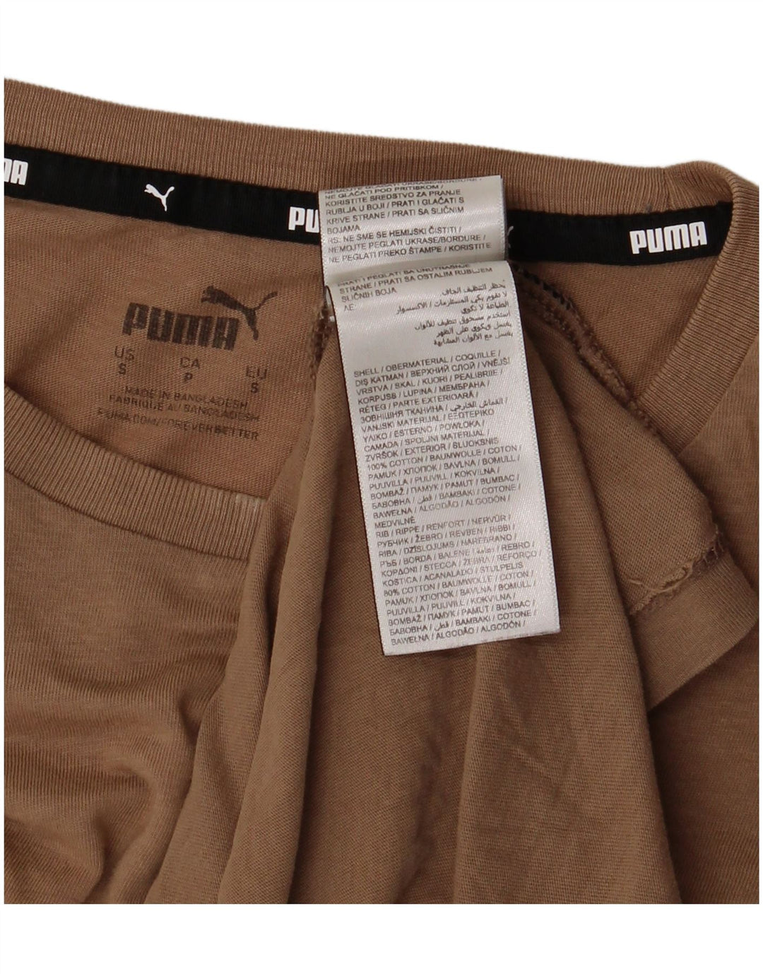 Мужская футболка с рисунком Puma, маленький коричневый хлопок