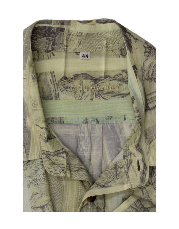IMPERIAL Mens Abstract Pattern Short Sleeve Shirt Size 44 Large Green Vintage Imperial and Second-Hand Imperial from Messina Hembry 