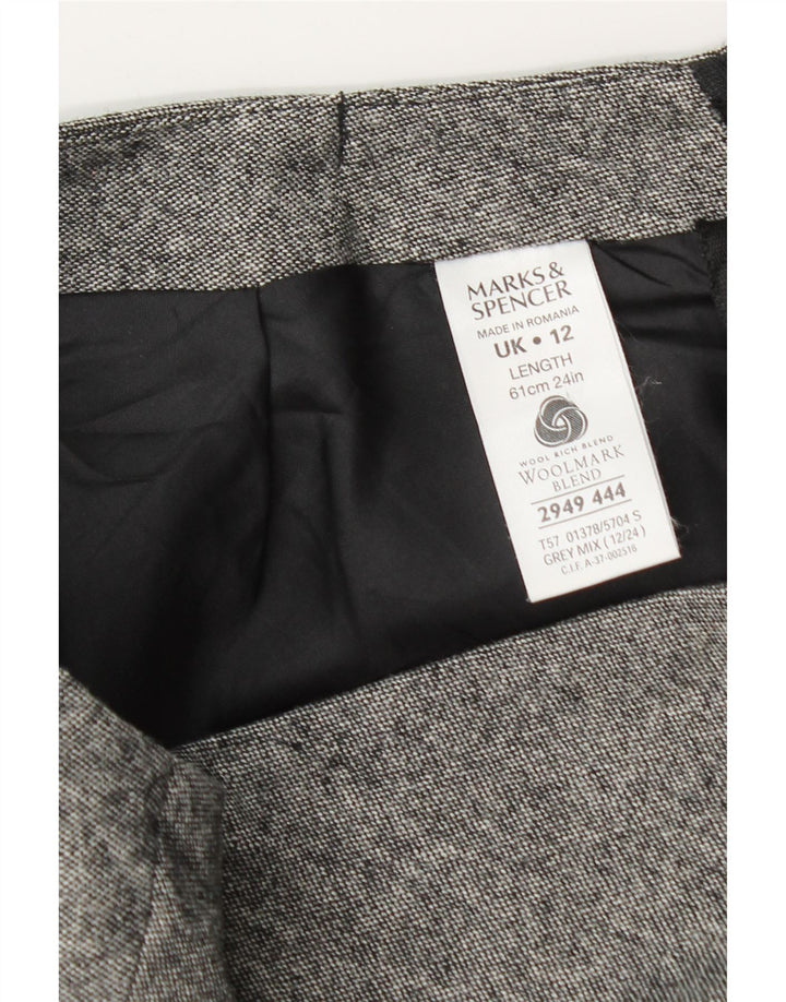 Женская юбка-трапеция Marks & Spencer UK 12, средний W30, серая в крапинку, новая шерсть