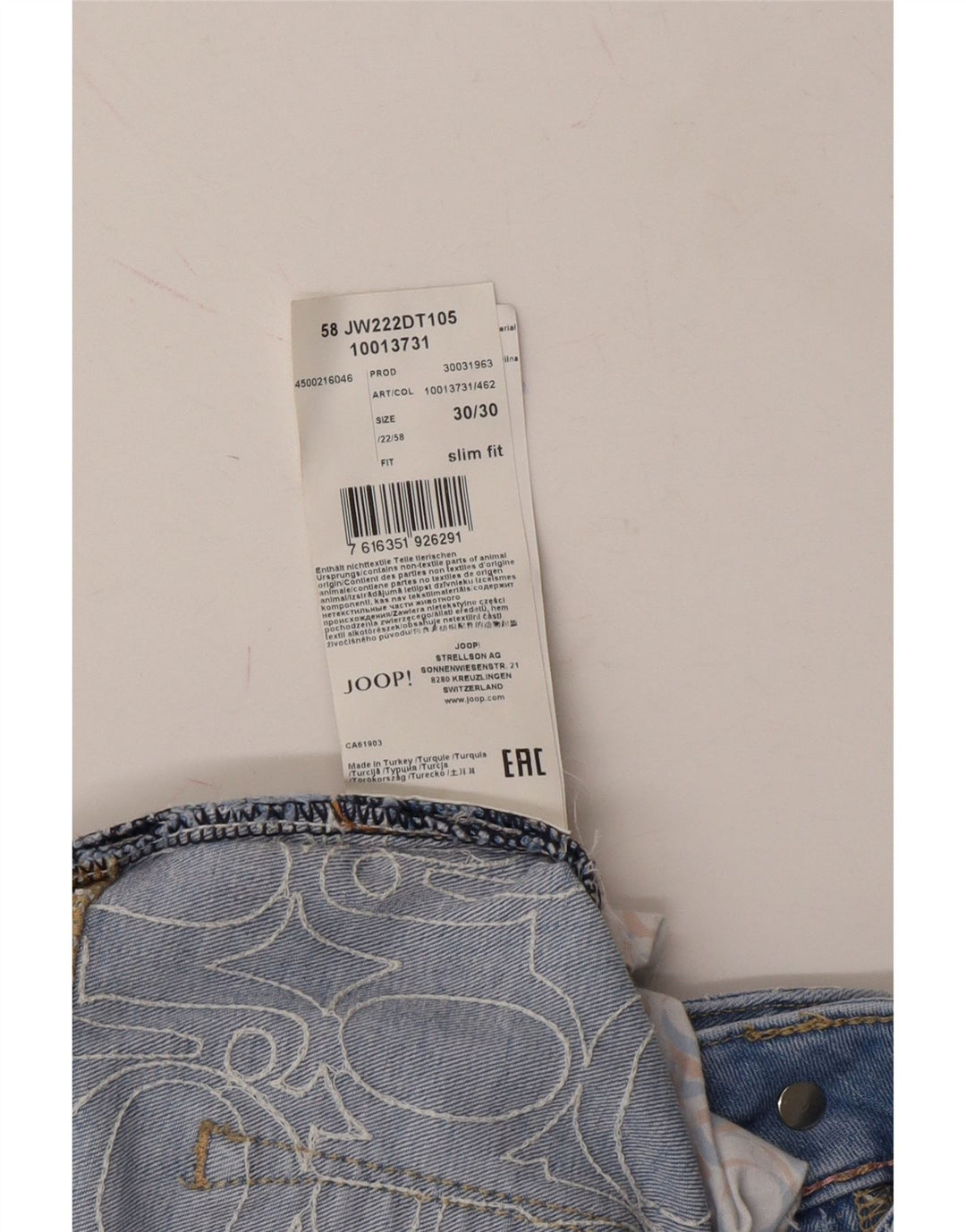 JOOP Womens Graphic Slim Fit Bootcut Jeans W30 L30 Blue Cotton Vintage Joop and Second-Hand Joop from Messina Hembry 