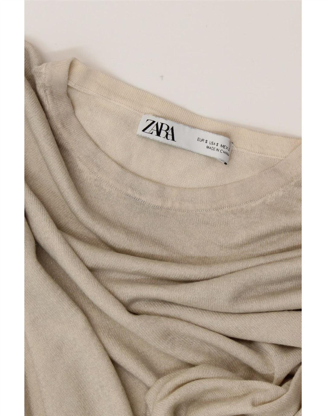 Женская футболка оверсайз ZARA Top UK 10 Small Off White