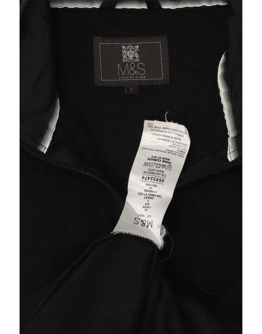 Мужская флисовая куртка Marks & Spencer UK 40, большая черная, полиэстер