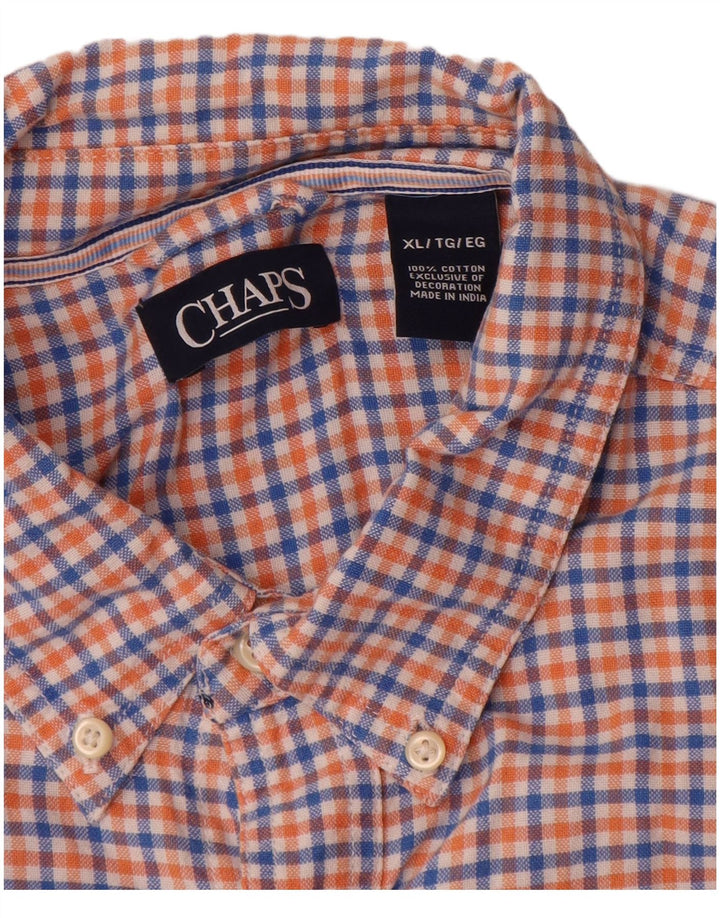Мужская фланелевая рубашка Chaps XL, синяя хлопковая клетка