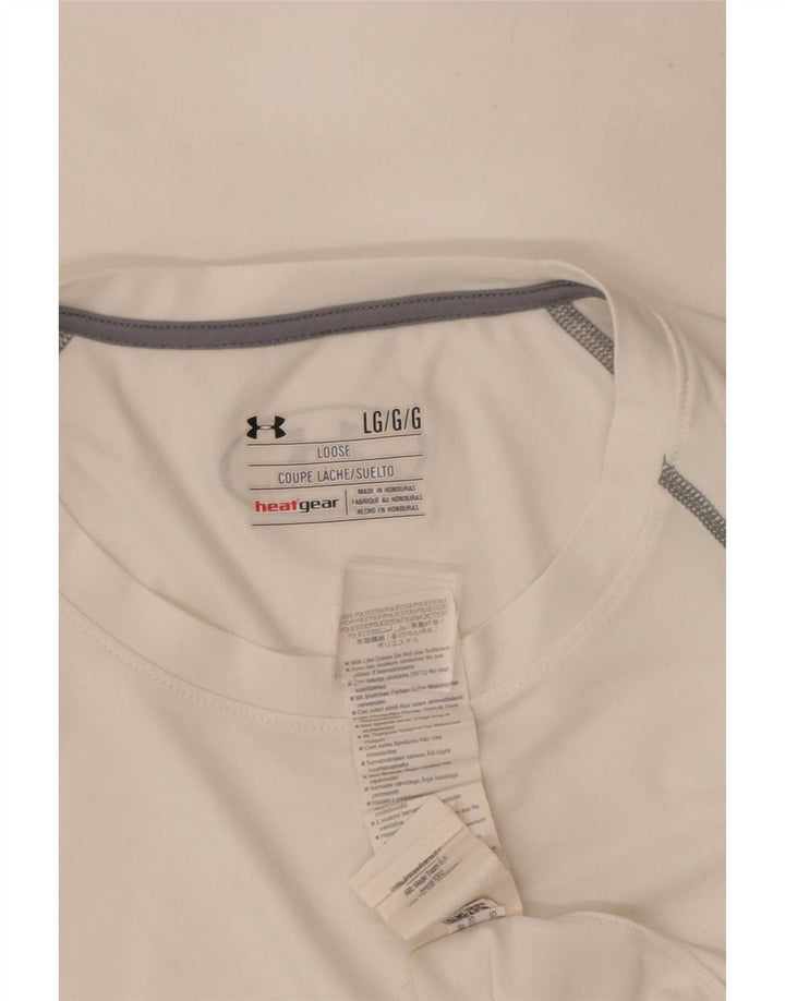 Мужской топ Under Armour Heat Gear, большой белый полиэстер с длинными рукавами
