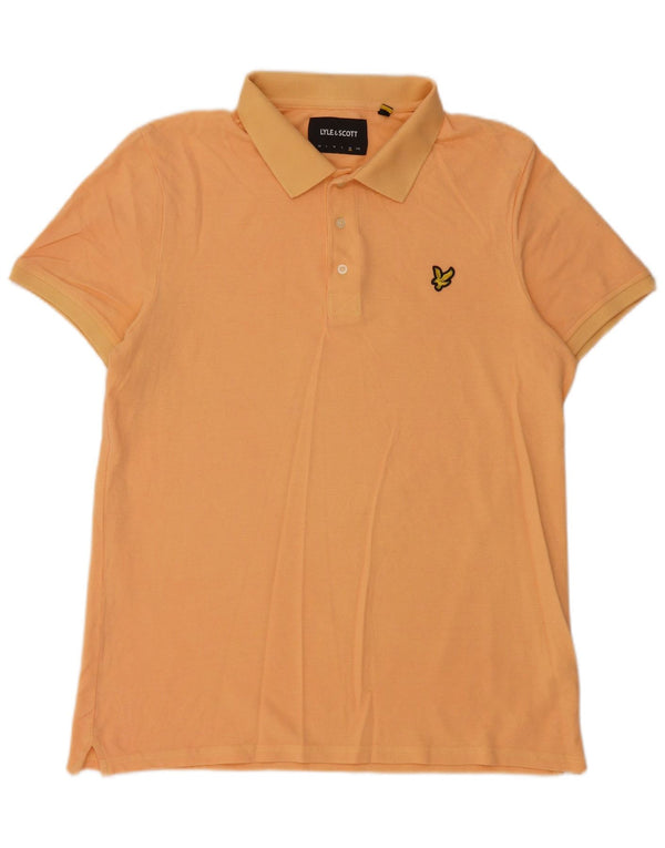Мужская рубашка-поло с коротким рукавом Lyle & Scott XL оранжевая, хлопок