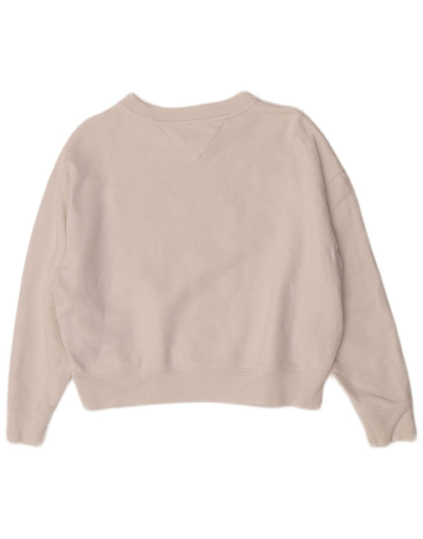 Женский свитер оверсайз Tommy Hilfiger UK 2 2XS, белый хлопок