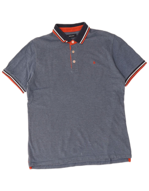 Мужская рубашка поло Jack & Jones XL темно-синяя, хлопок