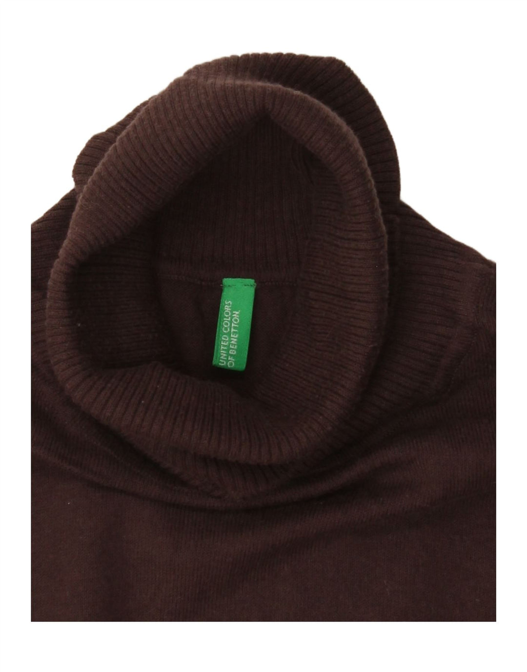 BENETTON Womens Roll Neck Jumper Sweater UK 10 Small Brown