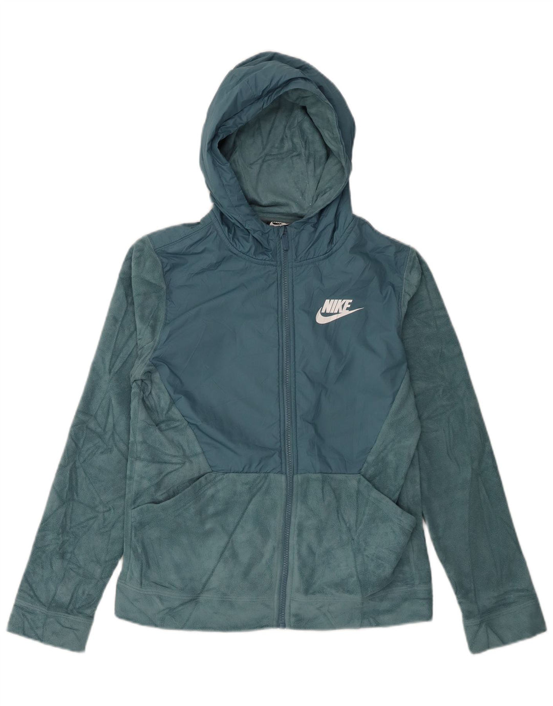 Женская флисовая куртка NIKE с капюшоном UK 18 XL, синяя, полиэстер
