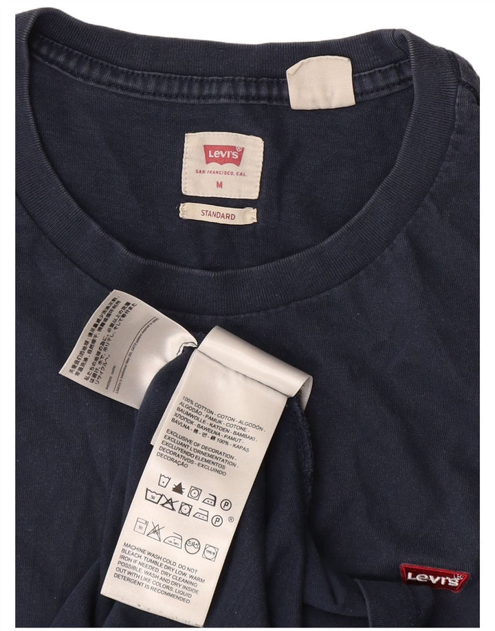 Мужская футболка Levi's Standard Top среднего размера, темно-синяя, хлопковая