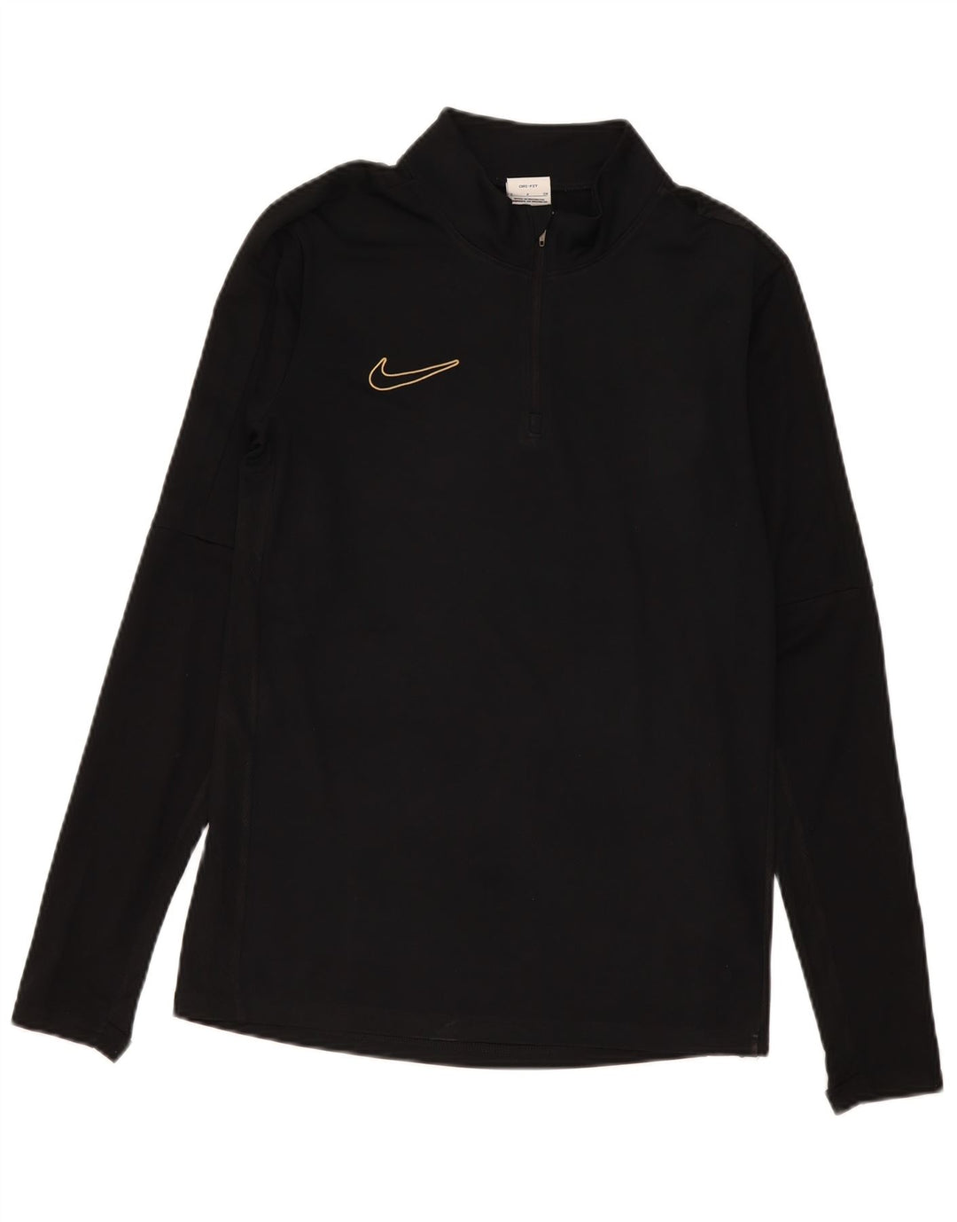 Мужской пуловер с воротником на молнии Nike Dri Fit, маленький черный полиэстер