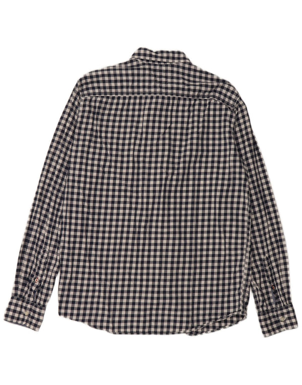 TOMMY HILFIGER Mens Vintage Fit Flannel Shirt Medium Black Gingham