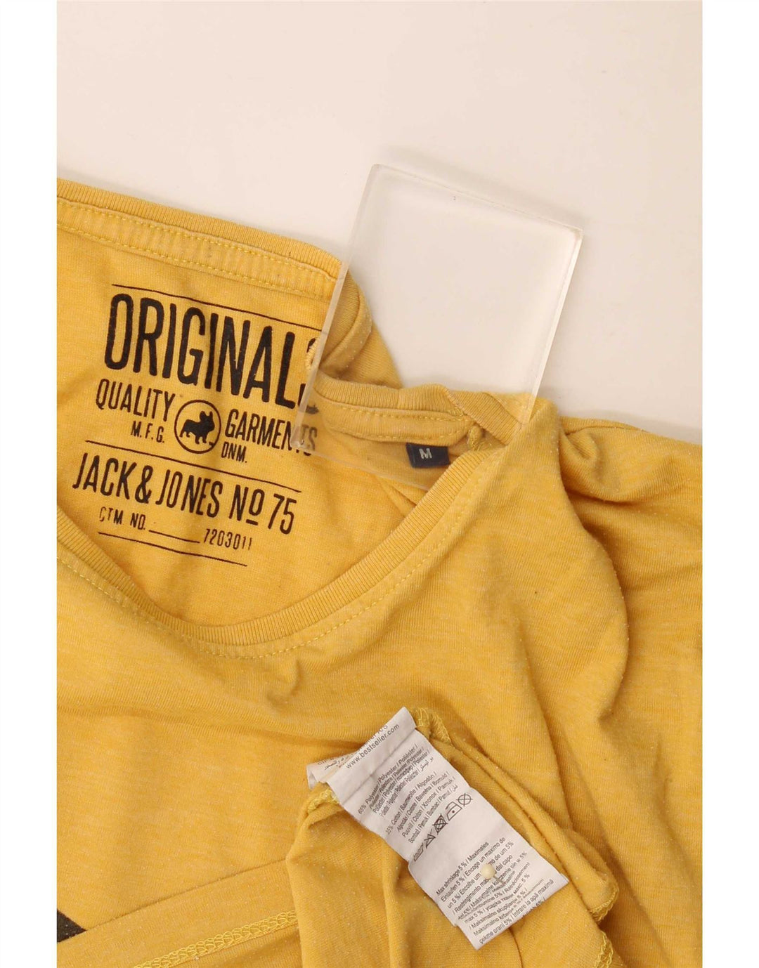 Мужская футболка с рисунком Jack & Jones Верх из полиэстера среднего желтого цвета