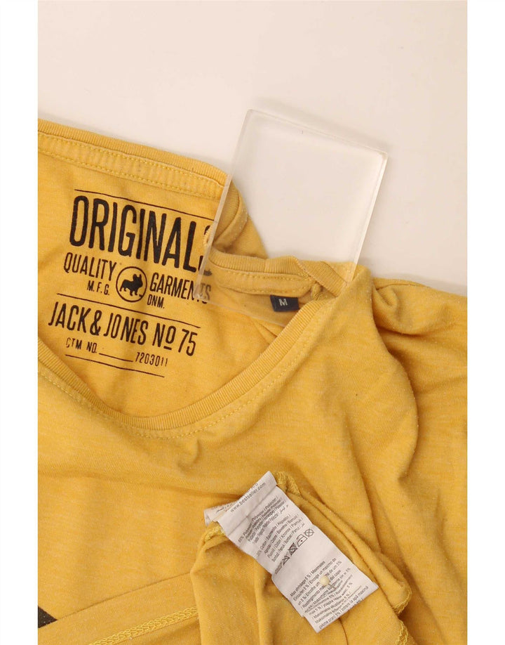 Мужская футболка с рисунком Jack & Jones Верх из полиэстера среднего желтого цвета