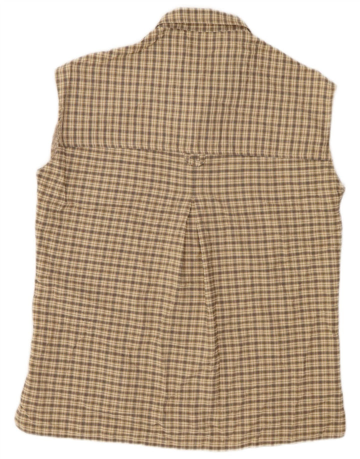 Женская рубашка без рукавов JACK WOLFSKIN UK 10, маленькая, бежевая клетка, полиэстер