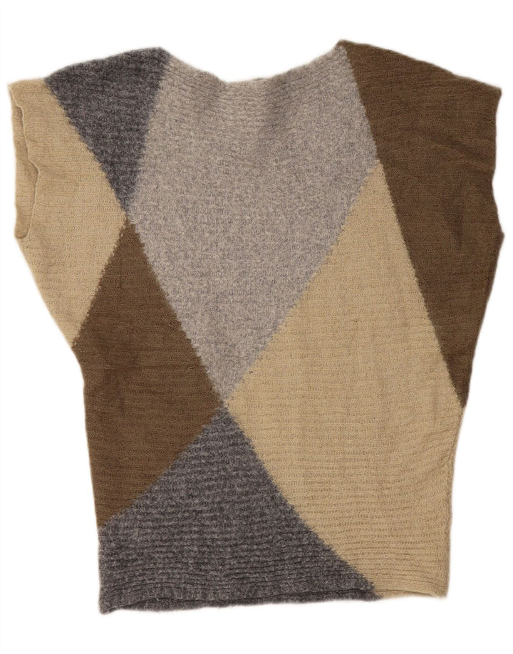 Женский джемпер с вырезом «лодочка» BENETTON UK 14, средний разноцветный