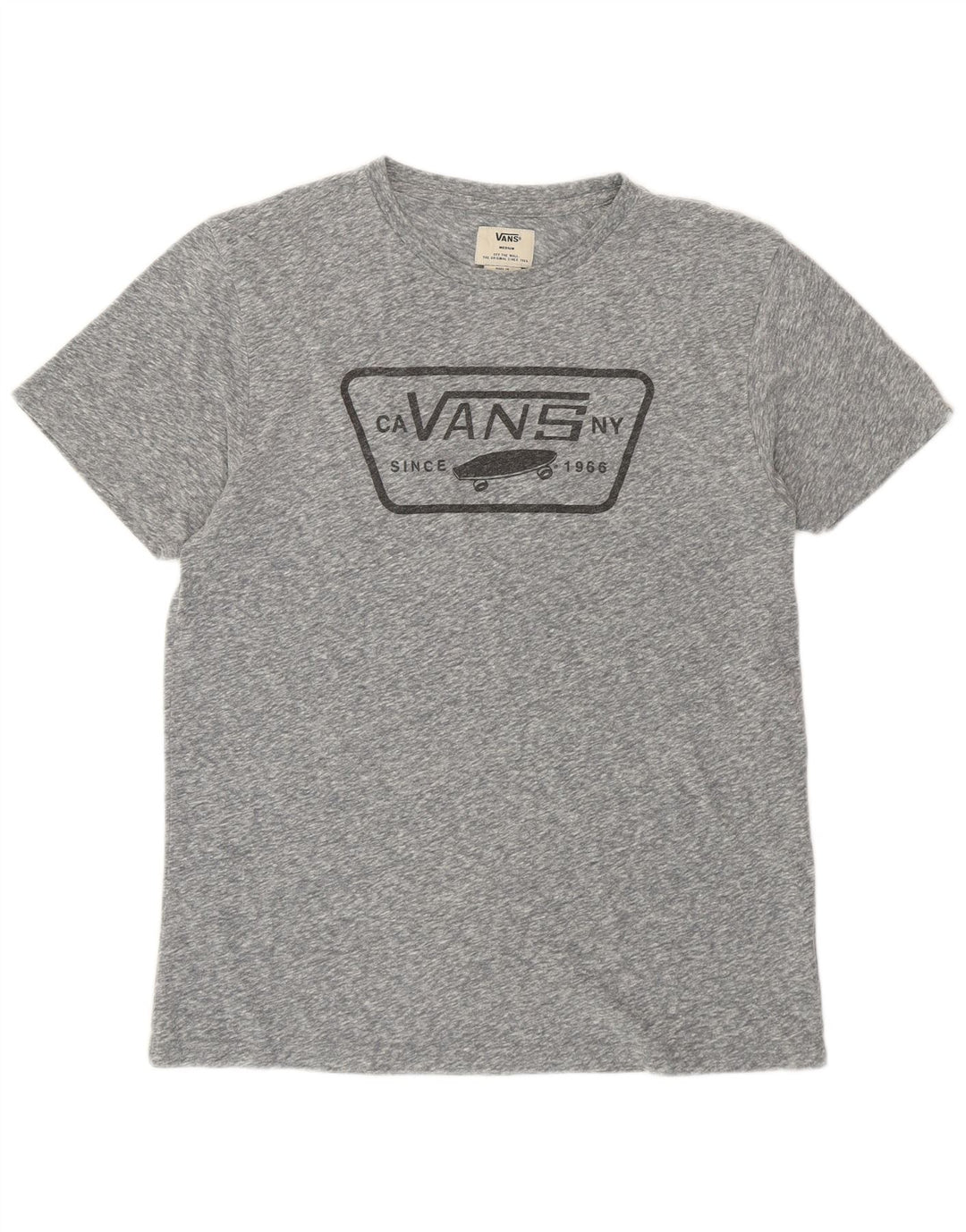 Женская футболка с рисунком Vans Top UK 14, хлопок среднего серого цвета с крапинками