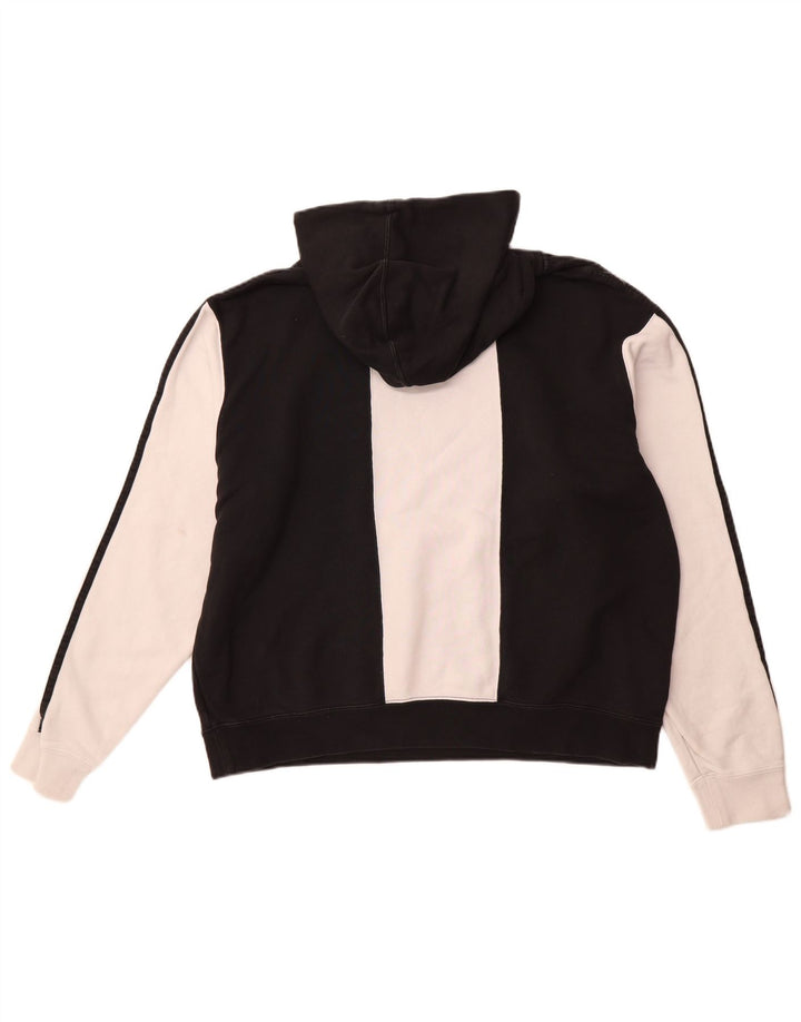 Мужской джемпер с капюшоном ADIDAS, большой черный, хлопок с цветными блоками