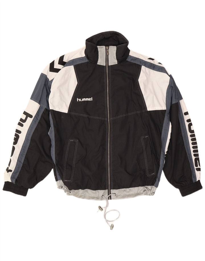 Мужской спортивный костюм Hummel с графическим рисунком, верхняя куртка XL, черный полиэстер с цветными блоками