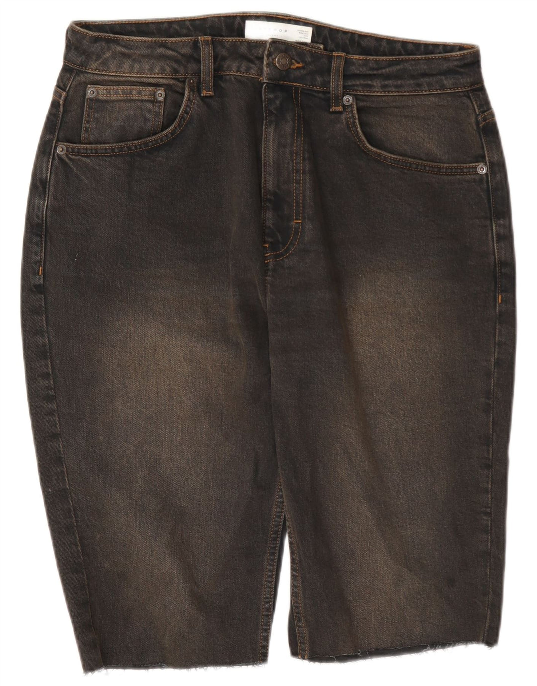 Topshop Женские джинсовые шорты W30, средние черные хлопковые