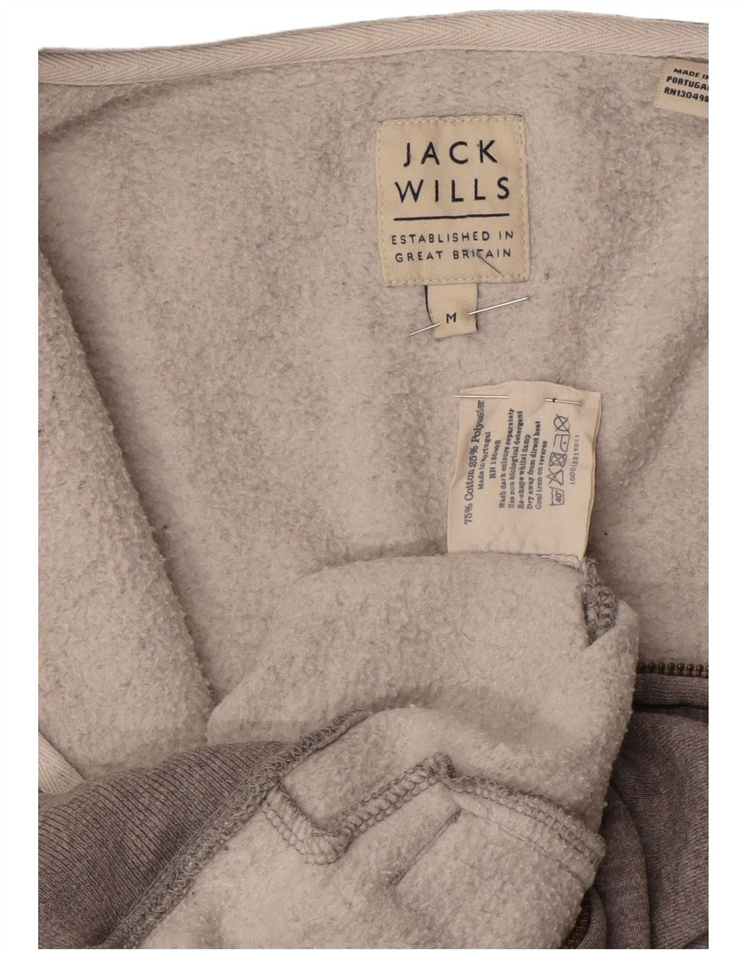 Мужской свитер с капюшоном на молнии Jack Wills, средний серый хлопок с крапинками