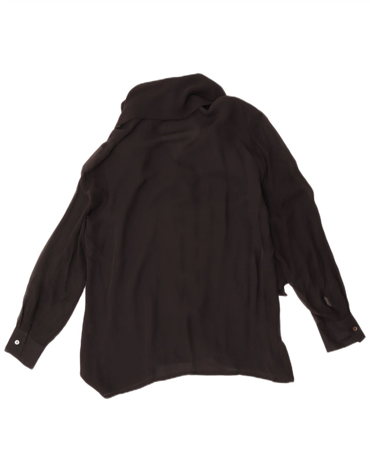 Женская блузка-рубашка с завязками спереди Blunauta IT 44, средний черный шелк