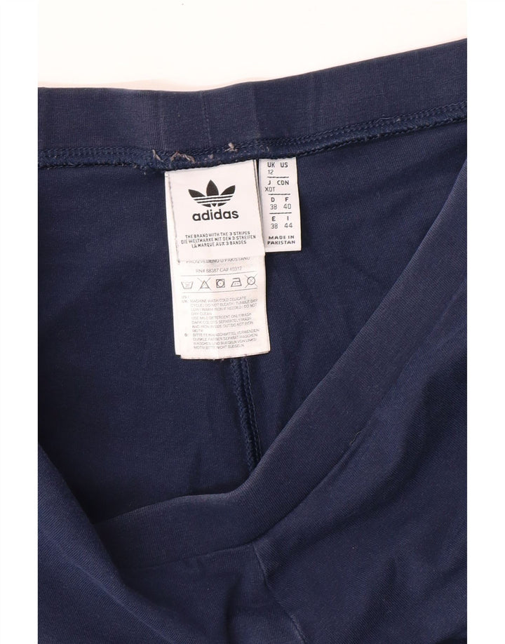 Женские леггинсы Adidas UK 12, средний темно-синий, хлопок
