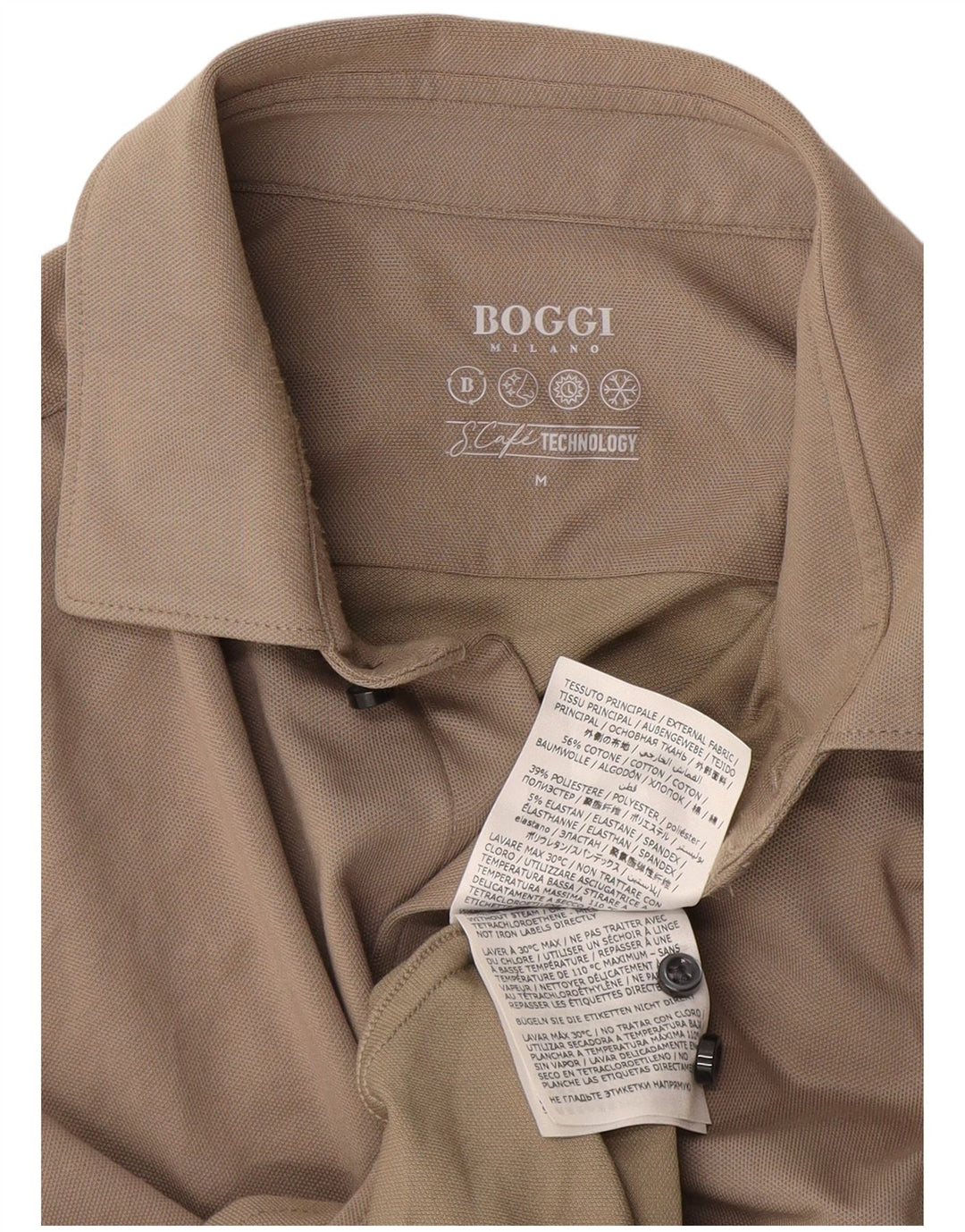 Мужская рубашка Boggi из хлопка среднего серого цвета
