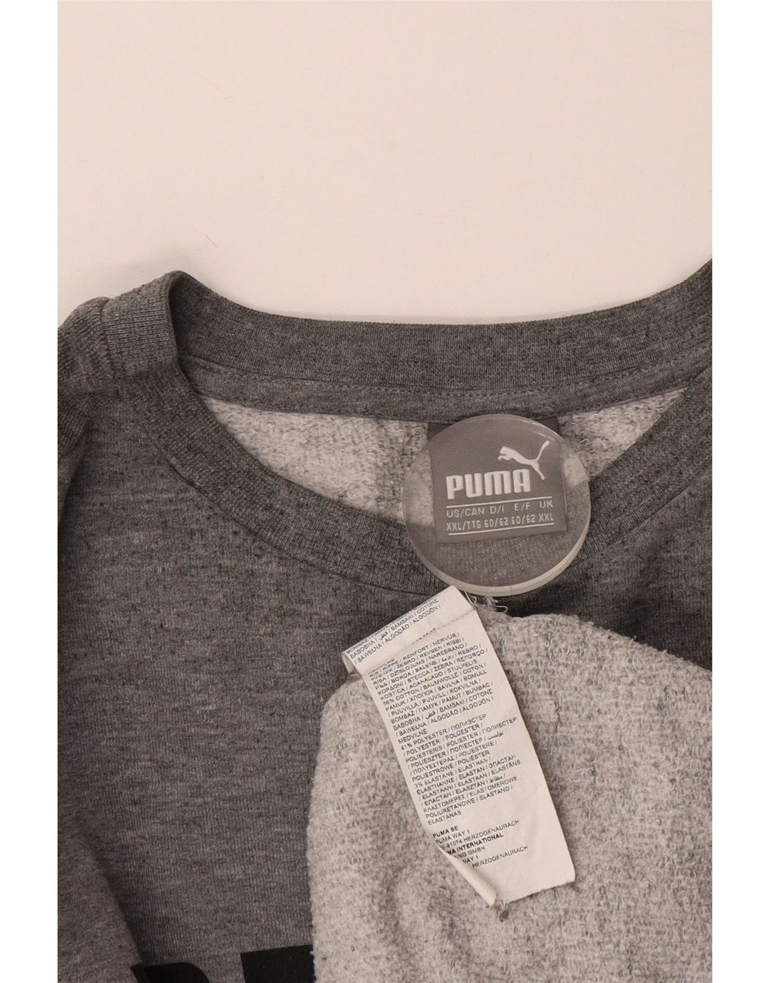Мужской свитшот с рисунком PUMA 2XL, серый хлопок