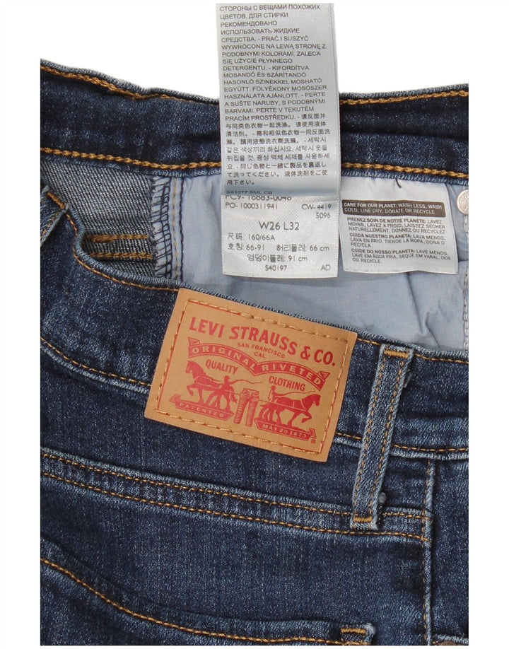Женские прямые джинсы Levi's 724 с высокой посадкой W26 L32 Темно-синие, хлопок