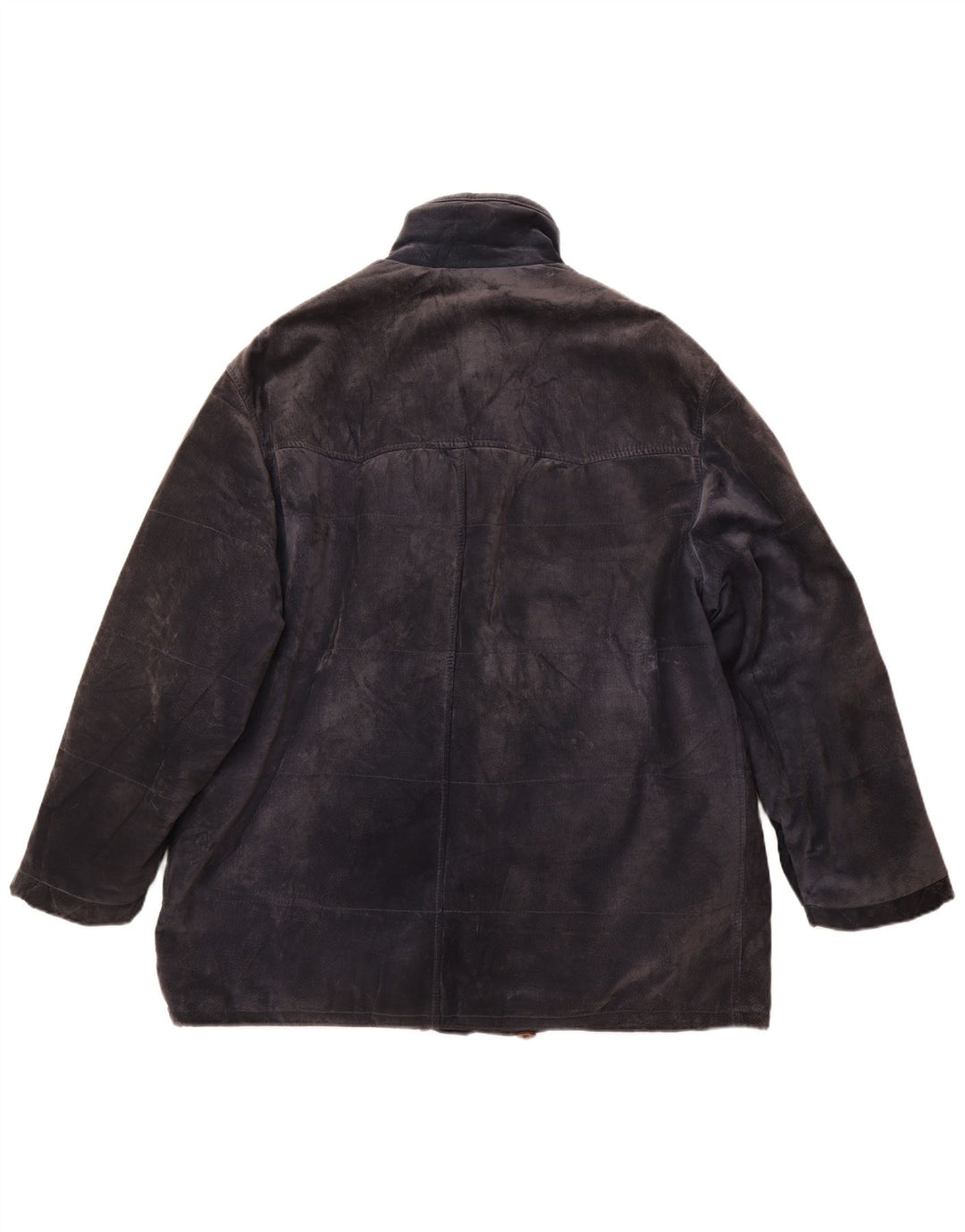 Винтажная мужская замшевая ветровка IT 52 XL Темно-синяя кожаная